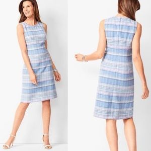 Talbots 18 Stripe Tweed Shift Dress Pastel Sleeveless
